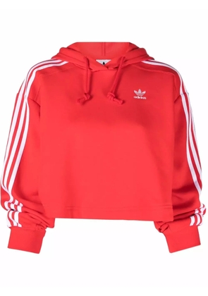 adidas Trefoil-detail cropped hoodie - Red