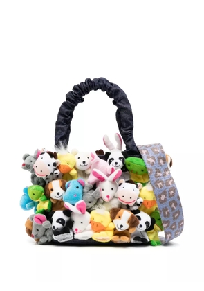 la milanesa Toys appliquéd denim tote bag - Blue