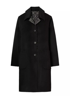 Tory Burch jacquard monogram wool coat - Black