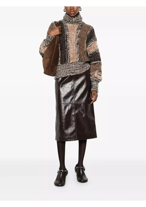 Roberto Collina striped roll-neck sweater - Brown