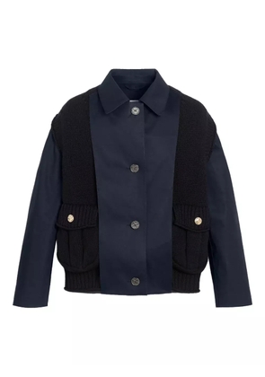 Barrie cashmere-paneled cotton raincoat - Blue