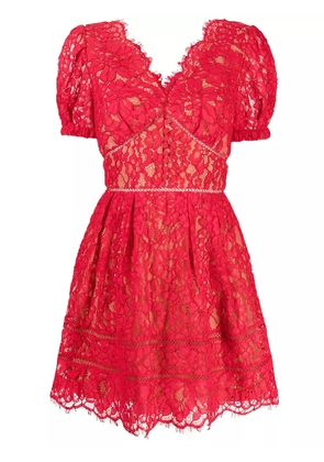 Self-Portrait floral-embroidered mini dress