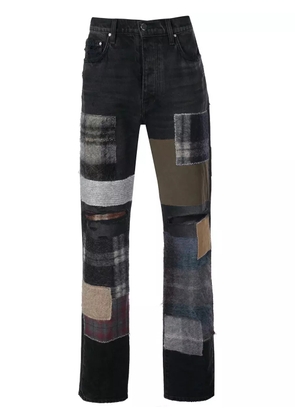 AMIRI mohair patchwork loose jeans - Black