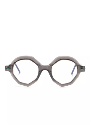 Kuboraum P18 geometric-frame glasses - Grey