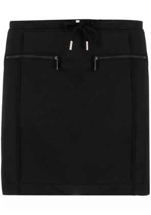 Courrèges logo-patch drawstring-waist miniskirt - Black