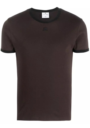 Courrèges Bumpy Contrast cotton T-shirt - Brown