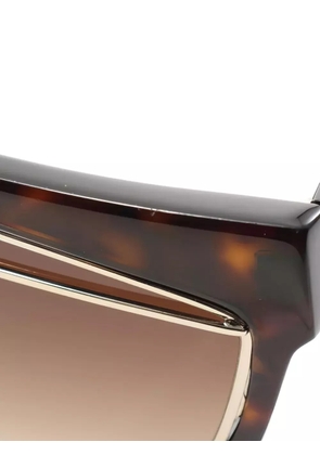 Loewe Pre-Owned 2010s geometric-frame sunglasses - Brown