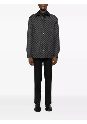 Gucci monogram-pattern buttoned jacket - Black