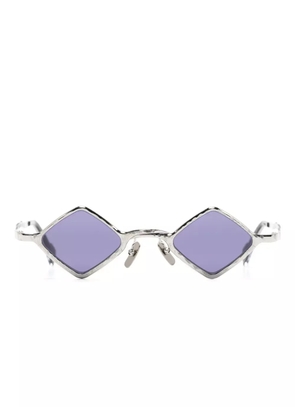 Kuboraum sculpted-arms geometric-frame sunglasses - Silver