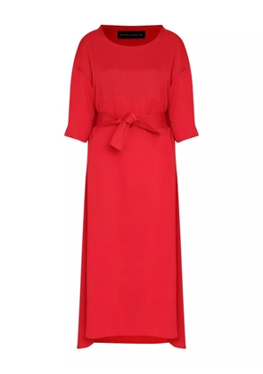 Gloria Coelho belted short-sleeve midi dress - Red