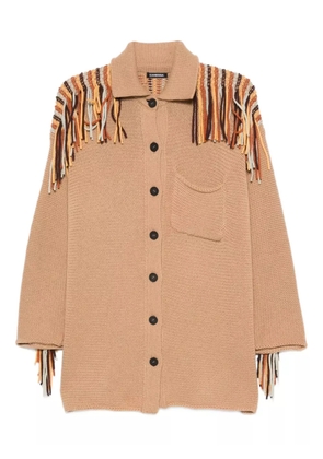 Canessa fringed-panel cardigan - Brown