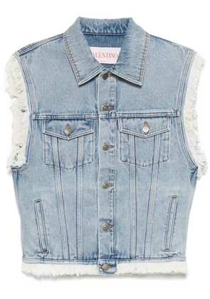 Valentino Garavani frayed-edge denim gilet - Blue