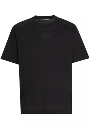 Dolce & Gabbana logo-embroidered cotton T-shirt - Black