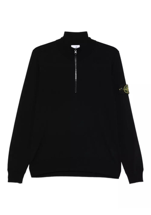 Stone Island half-zip wool sweater - Black
