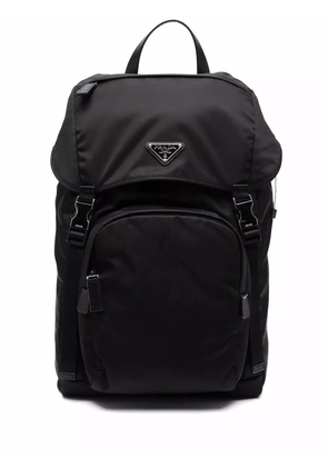 Prada triangle plaque backpack - Black