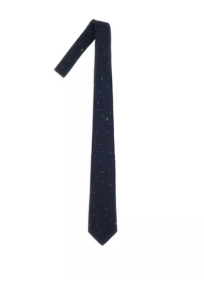 Paul Smith embroidered silk tie - Blue