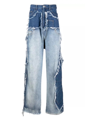 Natasha Zinko Upcycled asymmetric patchwork jeans - Blue