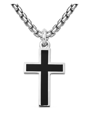 David Yurman sterling silver Exotic Stone Cross onyx pendant (26mm) - Black