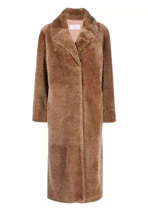 Yves Salomon long merino coat - Brown