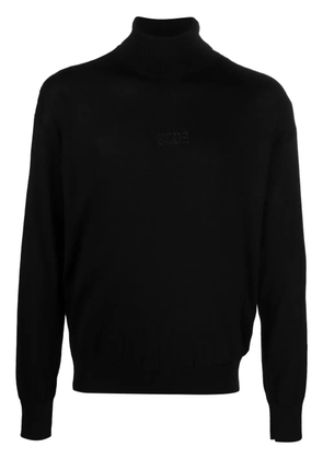 GCDS logo-embroidered roll-neck jumper - Black