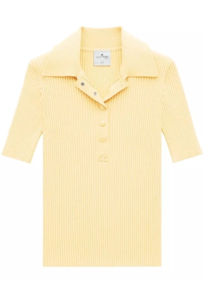 Courrèges AC ribbed-knit polo shirt - Yellow
