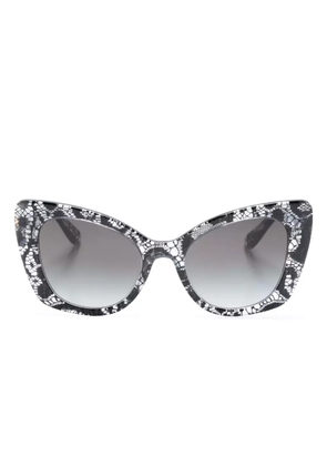 Dolce & Gabbana Eyewear lace-detail cat eye-frame sunglasses - Black