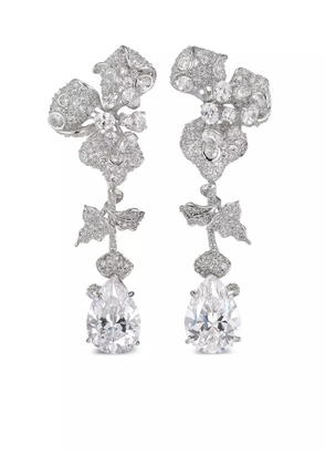 Anabela Chan 18kt white gold Orchid diamond cocktail earrings - Silver