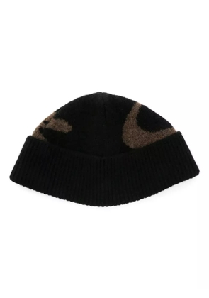 Nanushka intarsia-motif beanie - Black