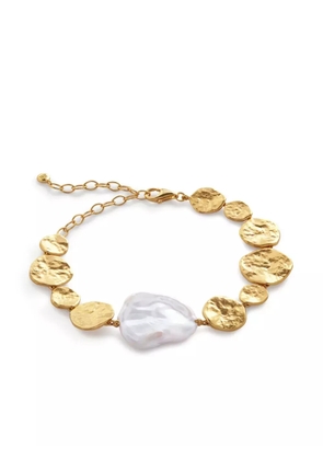 Monica Vinader Capri Keshi Pearl Disc bracelet - Gold