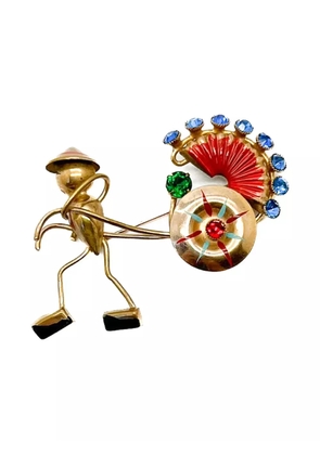 Jennifer Gibson Jewellery 1940s Walter Lampl Rickshaw brooch - Gold