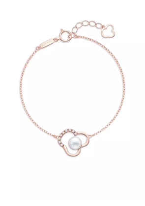 TASAKI 18K rose gold Chants signature akoya pearl and diamonds bracelet
