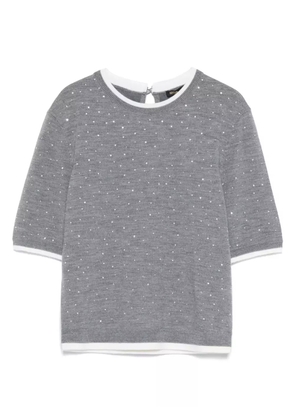 Maje rhinestone-embellished T-shirt - Grey
