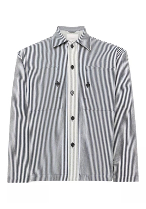JW Anderson striped patch-pocket shirt - White