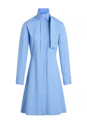 Patou stripe scarf-collar shirt dress - Blue