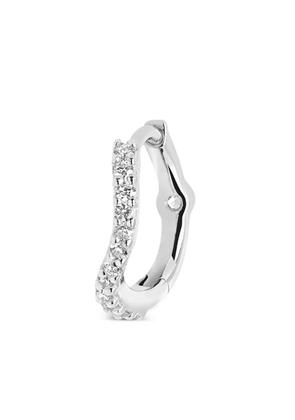 Maria Black 14kt white gold Wave diamond huggie earring - Silver