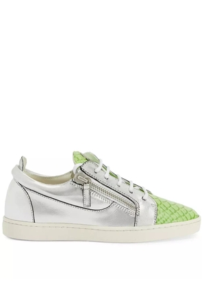 Giuseppe Zanotti Nicki metallic leather zip-detail sneakers - Grey