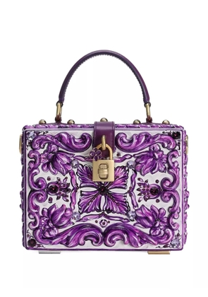 Dolce & Gabbana floral-embellished top-handle bag - Purple