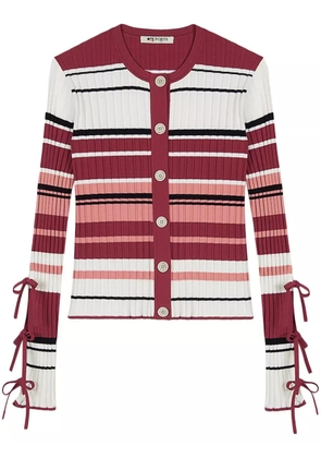 Ports 1961 striped bow-detailing cardigan - Red