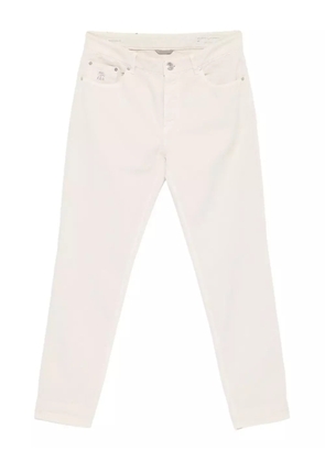 Brunello Cucinelli logo-embroidered jeans - Neutrals