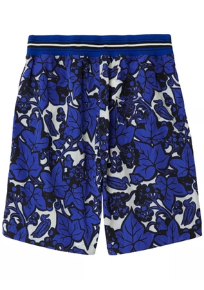 Burberry EKD-appliqué leaf-print shorts - Blue