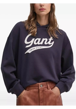 Gant logo-appliqué hoodie - Blue