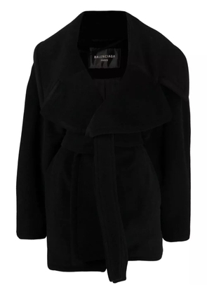 Balenciaga belted-waist oversize coat - Black