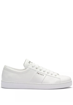 Prada brushed leather sneakers - White