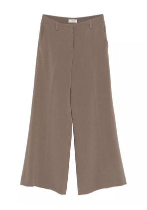 Alberto Biani pressed-crease wide-leg trousers - Brown