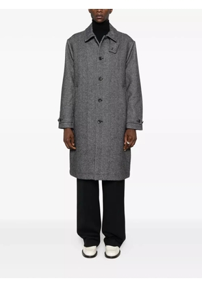 Calvin Klein single-breasted herringbone coat - Black