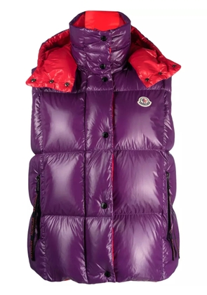 Moncler Luzule logo-patch padded gilet - Purple