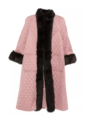 Chloé shearling-trim quilted coat - Pink