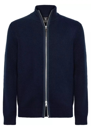 Boggi Milano navy cashmere full zip jumper - Blue