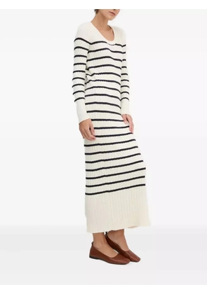 Barbour striped knitted midi dress - White