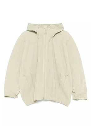 Homme Plissé Issey Miyake plissé hooded jacket - Green